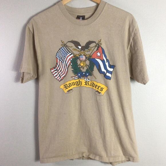 Vintage Rough Riders The Teddy Bear Men Shirt Brown Medium - Picture 1 of 6